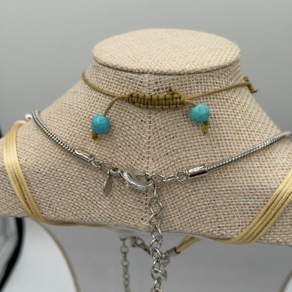 Chico's Costume Jewelry Lot Faux Turquoise Beaded Necklaces Layering Pieces - Picture 14 of 16